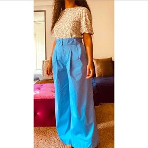 Sky blue Zara wide leg pants